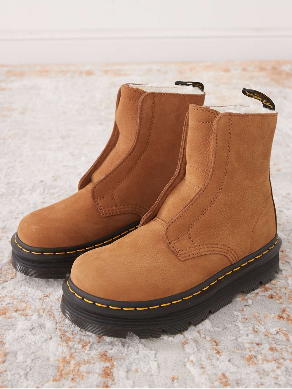 DR. MARTENS Zebzag Laceless Boot in Desert Brown Milled Nubuck - Picture 5 of 11